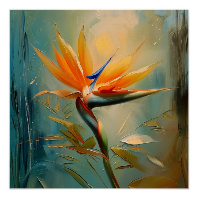 Der Vogel der tropischen Pflanze des Paradieses Poster (Vorderseite)