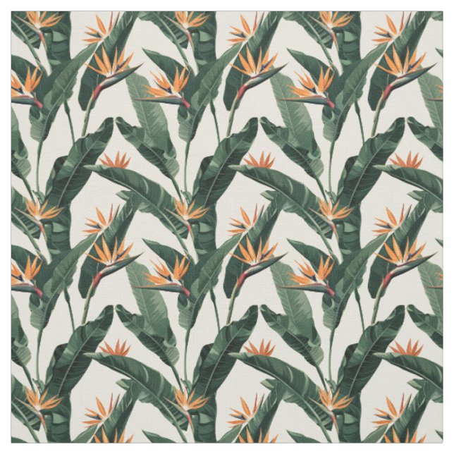 Der Vogel der tropischen Pflanze - Nahtloses Muste Stoff (Muster)