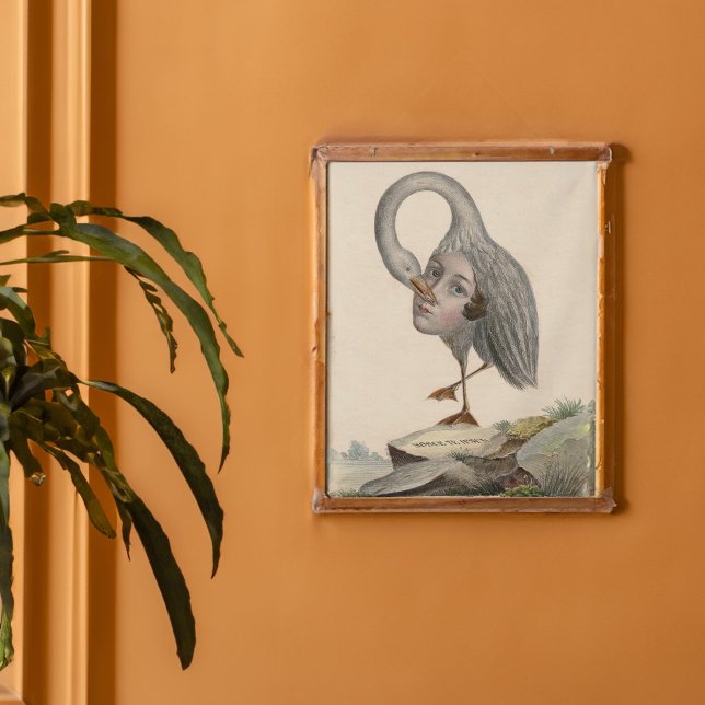 Der Vogel des Selbstwissens Einzigartiges Symbol d Poster (Poster at mid sized scale imagined in a vintage frame and interior.)