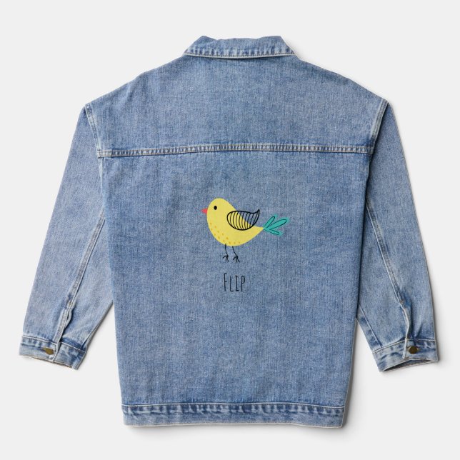 Der Vogel gedreht Jeansjacke (Rückseite)