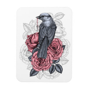 Der Vogel mit der silbernen Taste Magnet