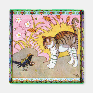 Der Vogel trifft die Katze Magnet