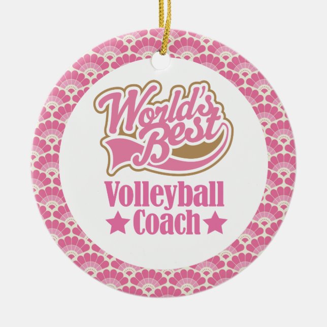 Der Volleyball-Trainer-Geschenk-Verzierung der Keramikornament (Vorne)