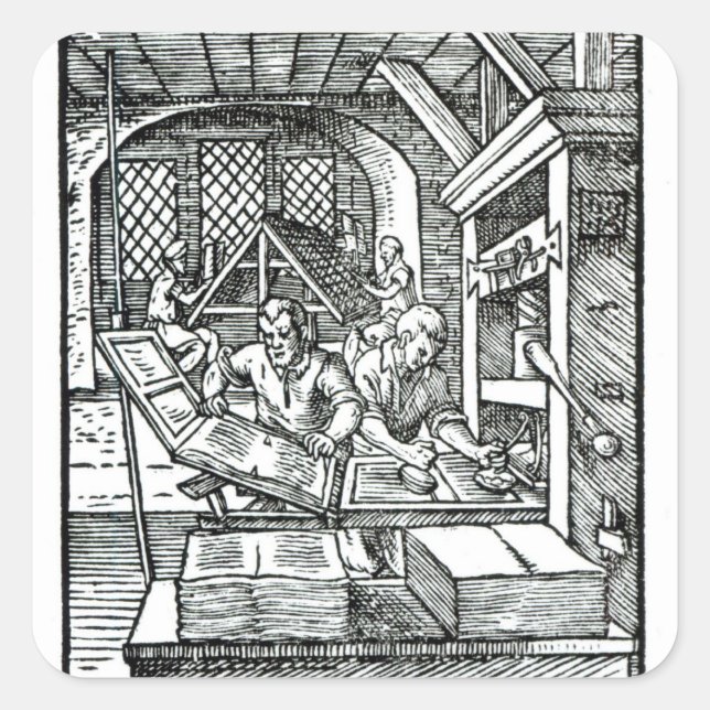 Der von Hartman Schopper veröffentlichte Typograf Quadratischer Aufkleber (Vorderseite)