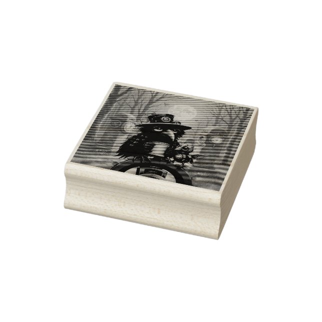Der von Kaffee angetriebene Rabe Gummistempel (Stempel)