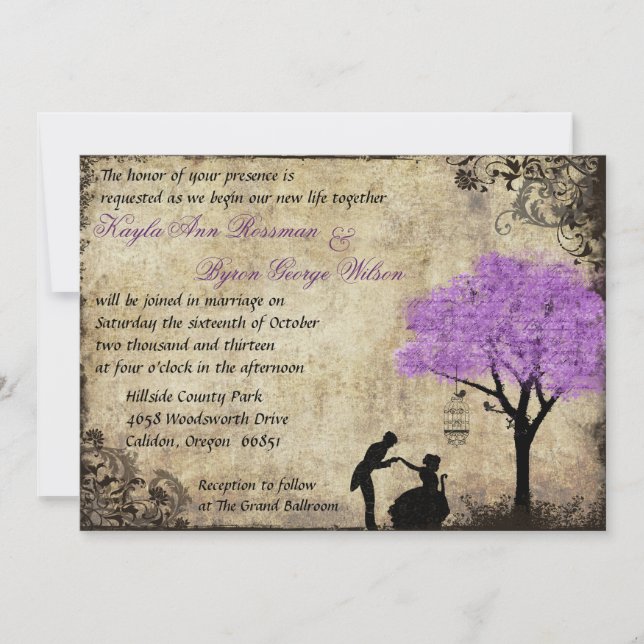 Der Vorschlag Vintage Hochzeit Einladung. Einladung (Vorderseite)