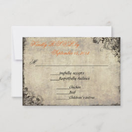 Der Vorschlag Vintage Wedding UAWG in Orange RSVP Karte