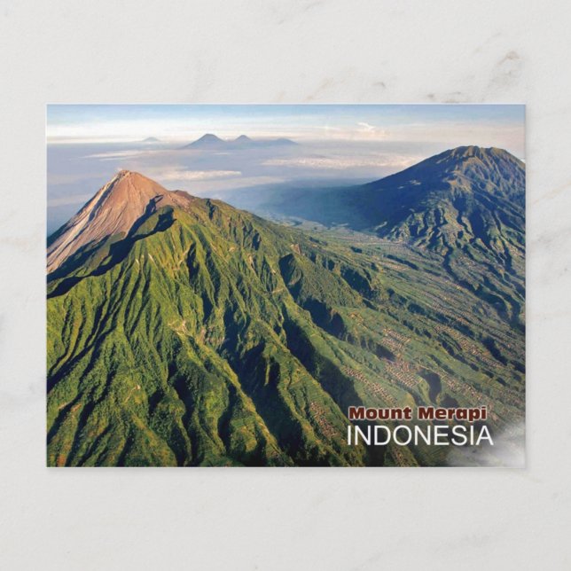 Der Vulkan Merapi in Indonesien Postkarte (Vorderseite)
