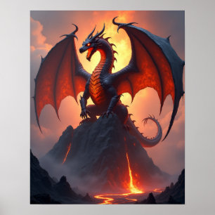Der Vulkan-Schmiede-Drache Poster
