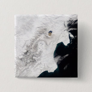 Der Vulkan Shiveluch in Kamtschatka Krai, Russland Button