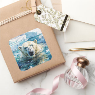 Der wachsame Eiswächter Quadratischer Aufkleber