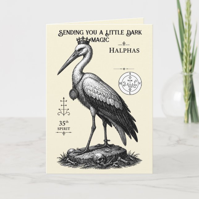 Der wachsamen Storch von Halphas Karte (Vorderseite)
