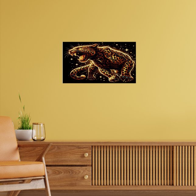 Der wachsende Goldene Tiger Poster (Wohnzimmer 2)