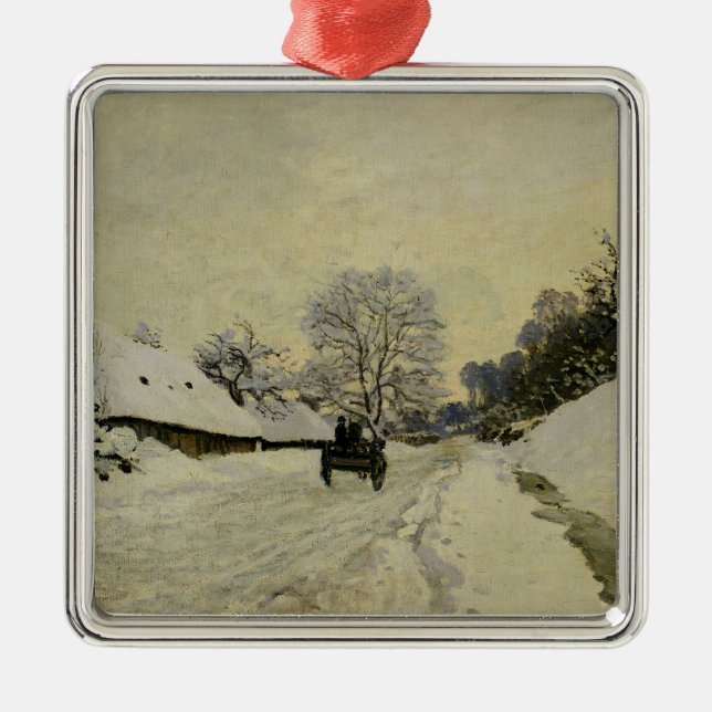 Der Wagen oder Straße unter Schnee bei Honfleur, Ornament Aus Metall (Vorne)