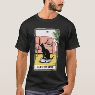 Der Wagen Roboter Staubsauger Katze Lustige Tarot  T-Shirt
