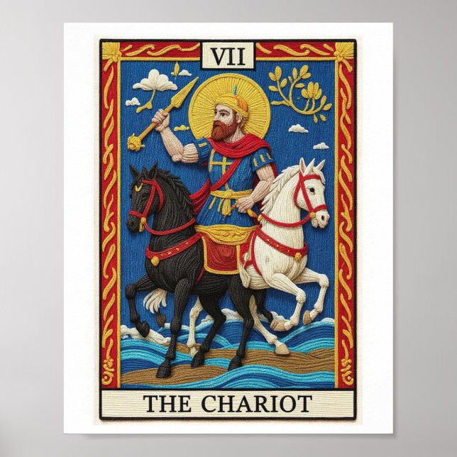 Der Wagen Tarotkartenposter Poster (Vorne)