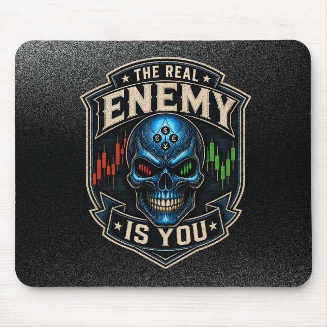 Der wahre Feind bist du Black Grunge  Mousepad (Vorne)