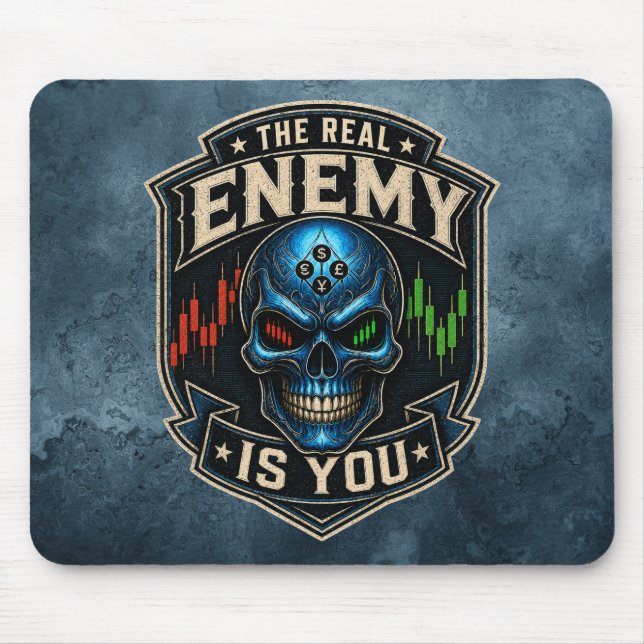 Der wahre Feind bist du Blue Grunge  Mousepad (Vorne)