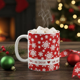 Der wahre Geist der Weihnachts-Rot-Weiß-Schneefloc Kaffeetasse