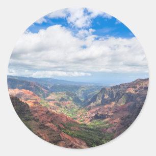 Der Waimea Canyon Runder Aufkleber