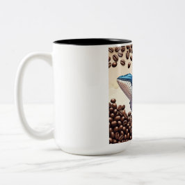 Der Wal und die Kaffeebohnen Zweifarbige Tasse