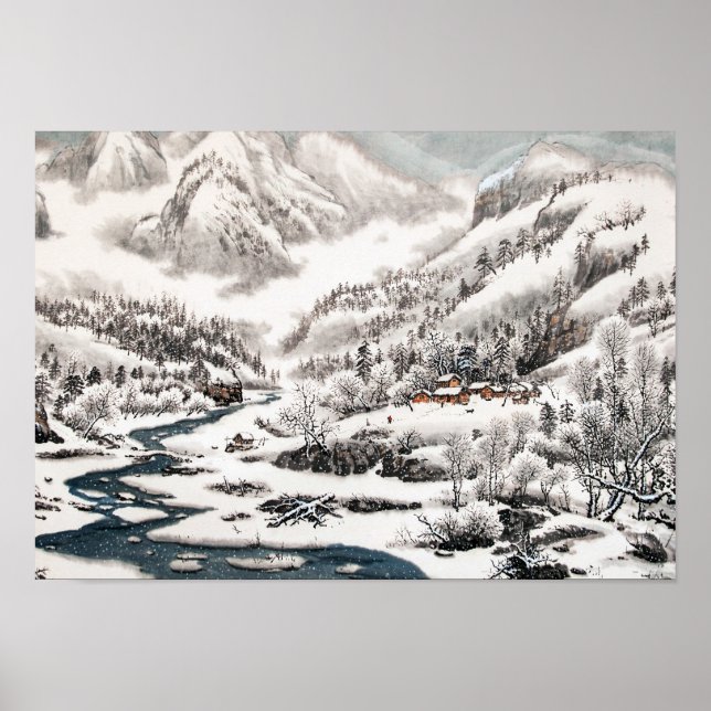 Der Wald im Schnee, chinesisches Malplakat Poster (Vorne)