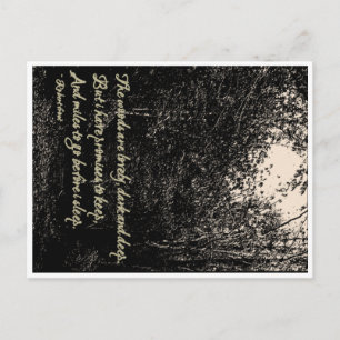 Der Wald ist schön, dunkel und tief.. Postkarte