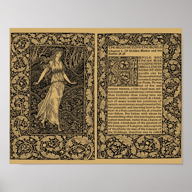 Der Wald jenseits der Welt von William Morris Poster (Vorne)
