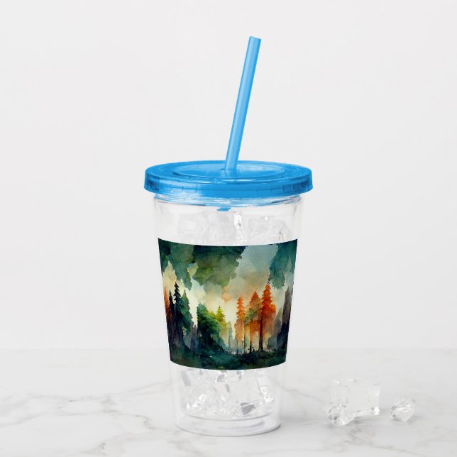 Der Wald (Natur) Acryltrinkbecher (Rückseite Ice)