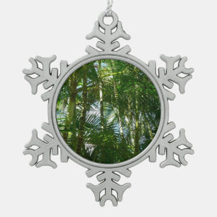 Der Wald von Palmen tropische Natur Schneeflocken Zinn-Ornament