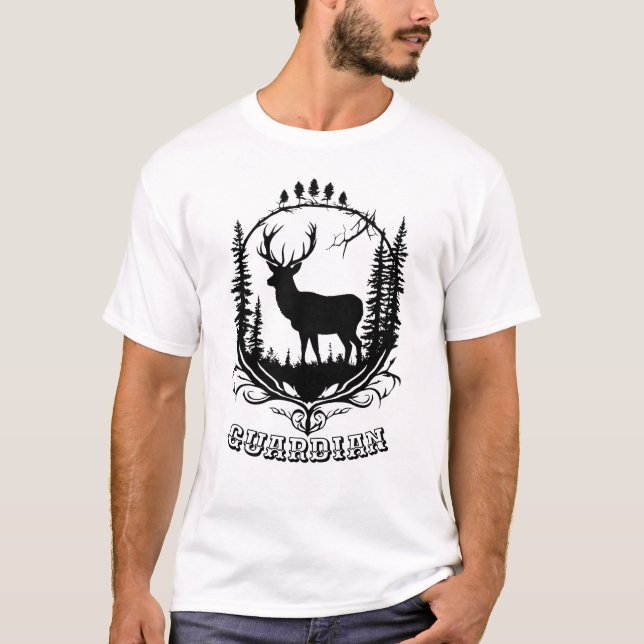 Der Waldwächter Hirsch T-Shirt (Vorderseite)