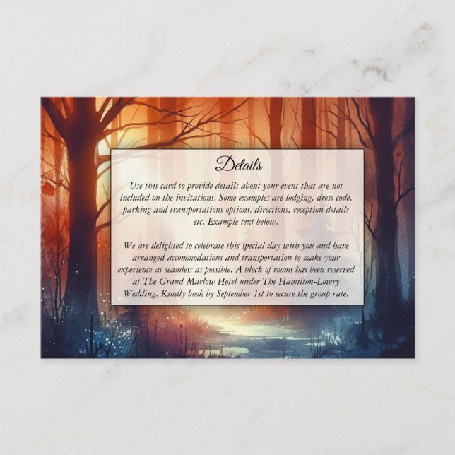 Der Waldzauber fallender Blätter Begleitkarte (Vorderseite)