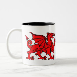 Der walisische Drache Zweifarbige Tasse