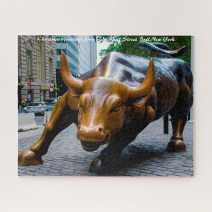 Der Wall Street Bull New York. Weihnachtsgrüße Puzzle