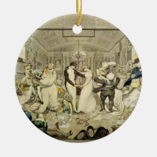 Der Walzer (farbiger Stich) Keramikornament