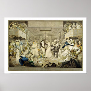 Der Walzer (farbiger Stich) Poster