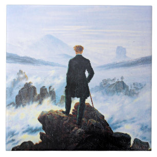 Der Wanderer, die Kunstmalerei, Fliese