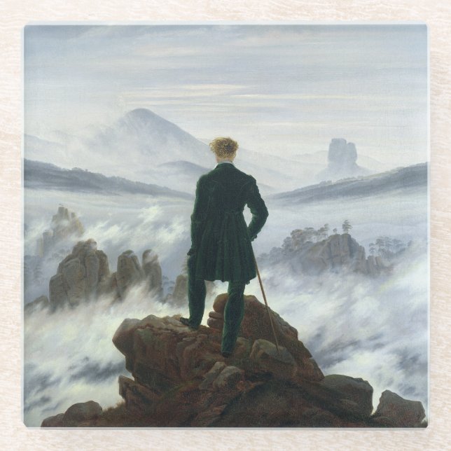 Der Wanderer über dem Meer von Nebel, 1818 Glasuntersetzer (Vorderseite)