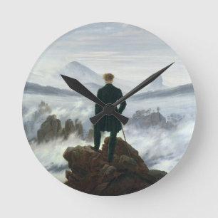 Der Wanderer über dem Nebel-Meer, 1818 Runde Wanduhr