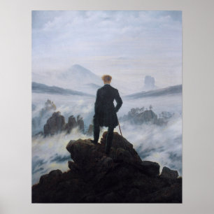 Der Wanderer über dem Nebel Poster