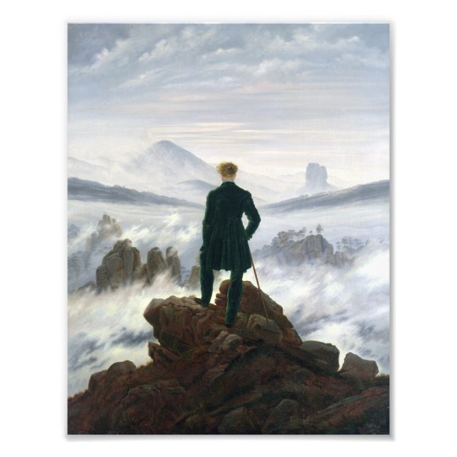 Der Wanderer über dem Nebelmeer Fotodruck (Vorne)