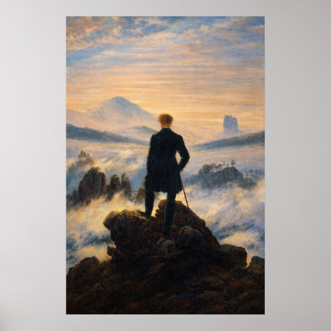 Der Wanderer über dem Nebelmeer von Friedrich Poster (Vorne)