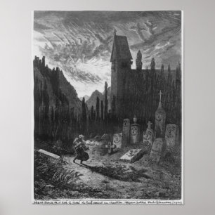 Der Wanderjuw im Friedhof Poster