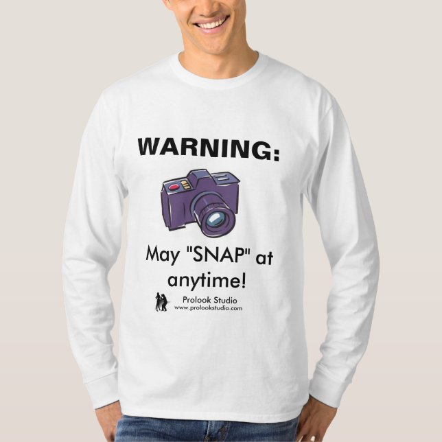 DER WARNING T - SHIRT DES FOTOGRAFEN (Vorderseite)