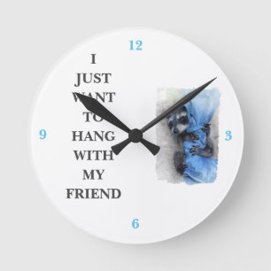 Der Waschbär Runde Wanduhr