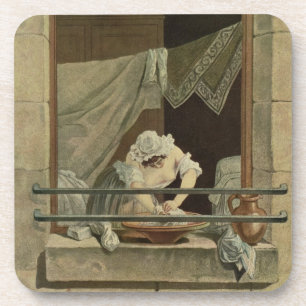Der Washerwoman, graviert von J. Laurent Julien Getränkeuntersetzer