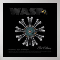 Der "Wasp Jr." Radial Motor Art Poster