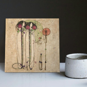 Der Wassail Mackintosh Art Nouveau Wanddekor Fliese