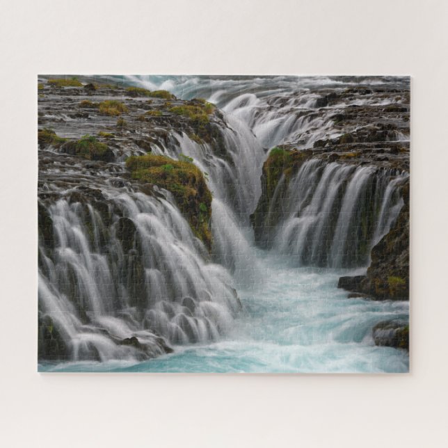Der Wasserfall "Blue Bruarfoss" in Island Puzzle (Horizontal)