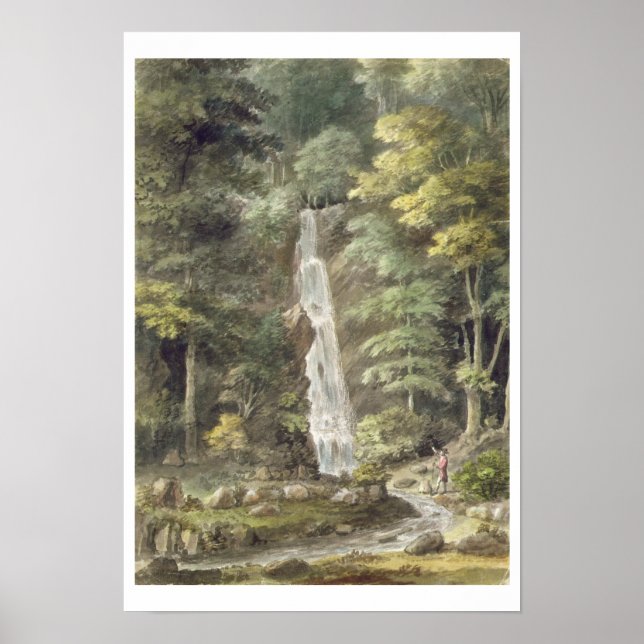 Der Wasserfall der Kaskade im Hestercombe Gardens  Poster (Vorne)
